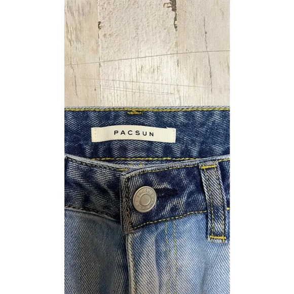 PacSun Women's High Rise Two-Tone Straight Leg Jeans Size 26 - Picture 2 of 3